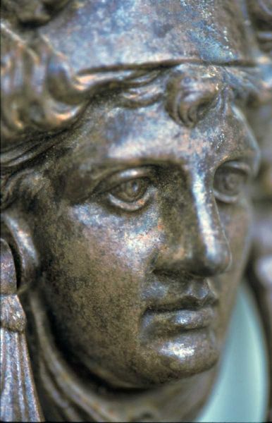 Greece, Patmos, Chora Head of the god Apollo